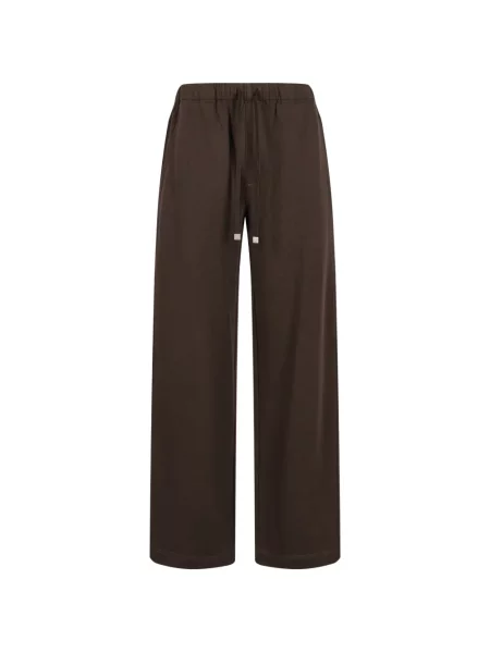 Pantaloni Less cu cordon maro