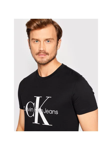 Calvin Klein Jeans Marškinėliai Slim Fit juoda