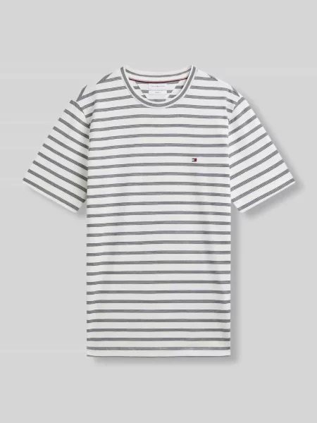 T-shirt z detal z logo Tommy Hilfiger granatowa