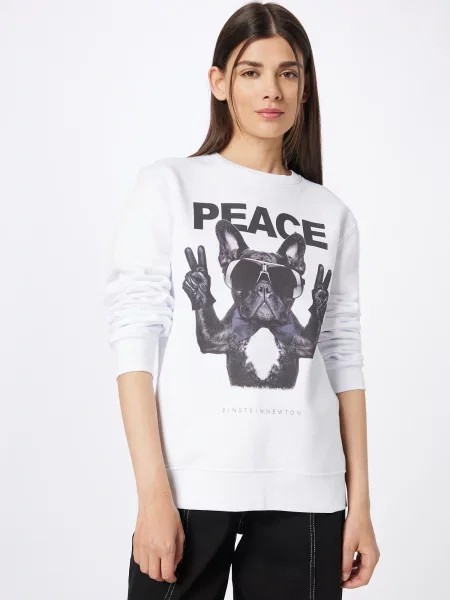 EINSTEIN & NEWTON Mikina Frenchie Peace antracitová / čadičová / svetlosivá biela