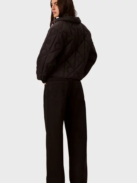 Стеганая короткая джинсовая куртка Calvin Klein Jeans черная