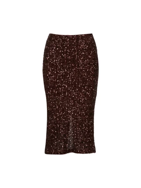 Sztuczne futro spódnica Aniye By w grochy brązowa