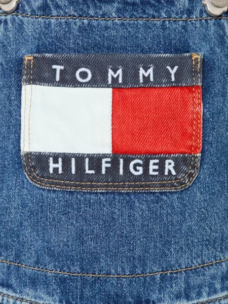 Tommy Hilfiger Sukienka Ogrodniczka Dżinsowa Z Szelkami blau niebieska