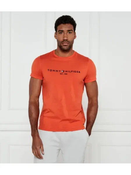 Tommy Hilfiger Póló Logo Regular Fit narancssárga