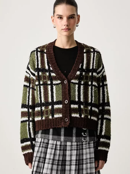 The Ragged Priest cardigan pentru femei cu amestec de lână verde