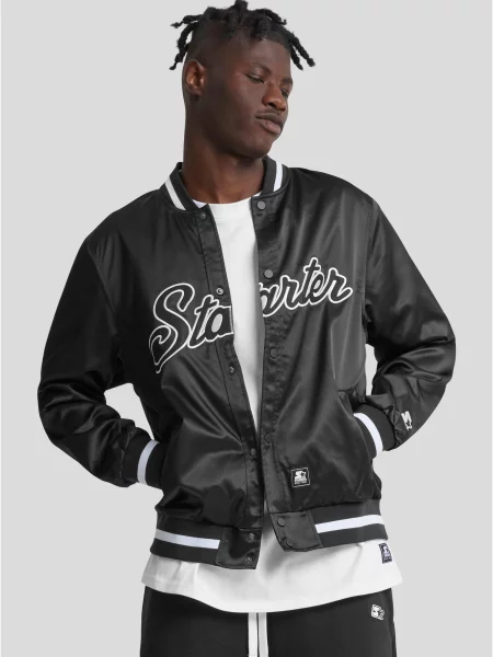 Satenska jakna Starter Black Label črna