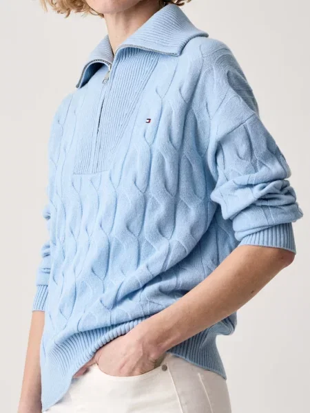 Tommy Hilfiger пуловер дамски от вълна синьо