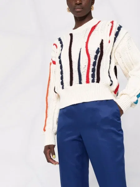 Pantaloni Ferragamo de mătase albastru
