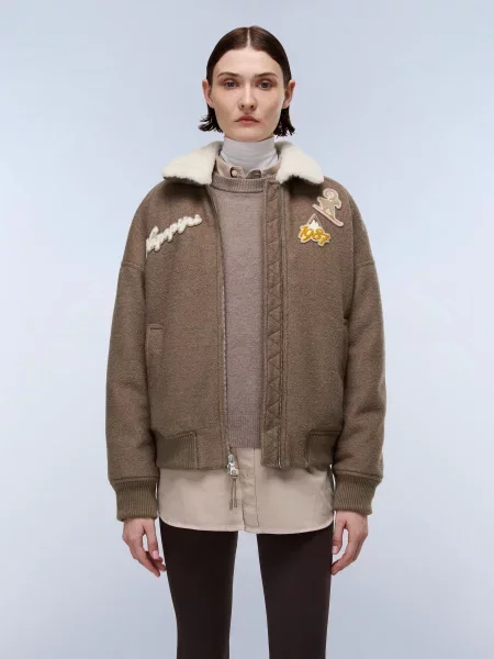 Демісезонна куртка Napapijri тауп поліестер/вовна