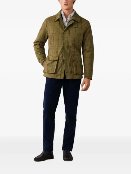 Palton Hackett London în carouri verde