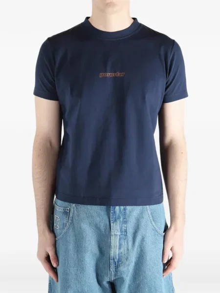 Tricou Vetements scurt albastru