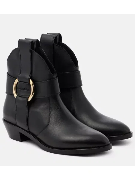 Cizme scurte See By Chloe din piele negru