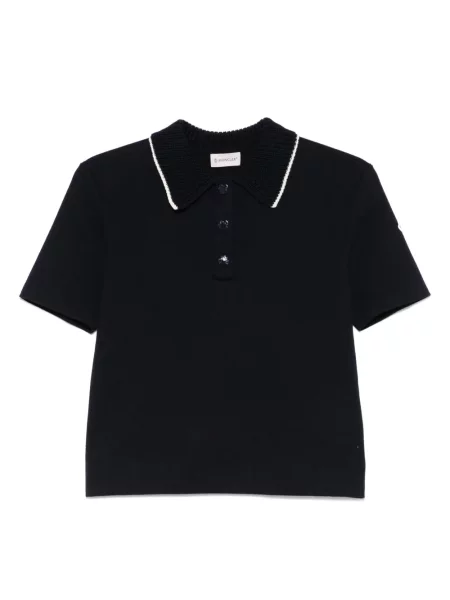 Dzianinowe polo Moncler niebieskie