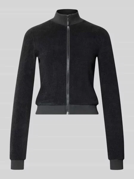 Bluza rozpinana o kroju slim fit ze stójką model LAUDOMIA' Guess Activewear czarna