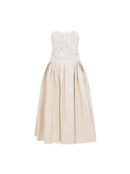 Sukienka mini Elisabetta Franchi beżowa