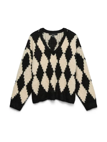 VERO MODA Pulover VMCOLLEEN crem negru