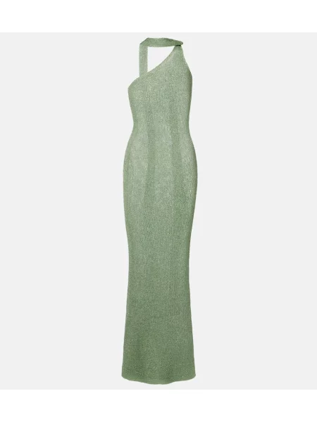 Rochie maxi Bananhot cu un umăr gol verde