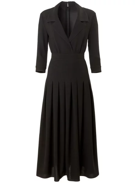 Rochie maxi Carolina Herrera plisată de costum negru