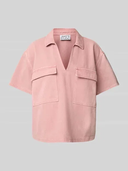 Bluzka jeansowa o kroju relaxed fit z z patką na piersi Jake*s Studio Woman