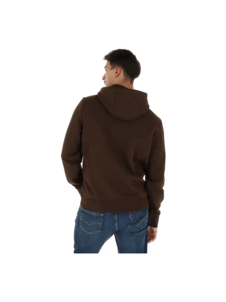 Bluza z kapturem Napapijri z kapturem brązowa