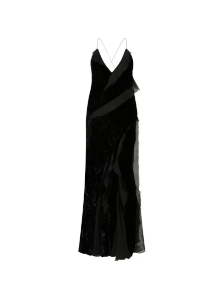 Rochie maxi Roberto Cavalli cu volane negru