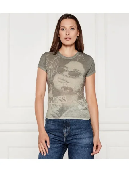 GUESS Tricou SUMMER VIBES verde