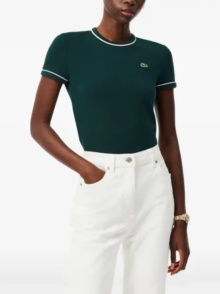 Scurt tricou Lacoste cu autograf verde