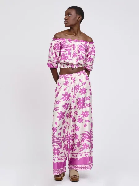 Influencer Hlače orhideja bela