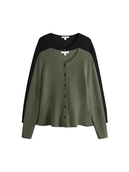 The Set Geacă tricotată oliv negru