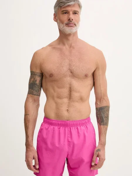 HUGO pantaloni scurți de baie pentru bărbați TONAL_LOGO roz