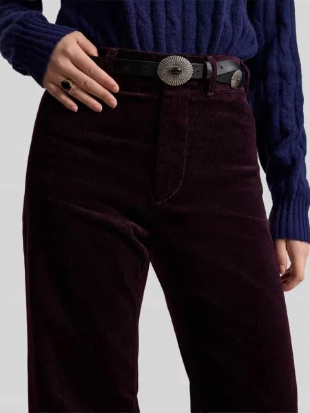Polo Ralph Lauren Spodnie materiałowe Bordowy Flare Fit fioletowe