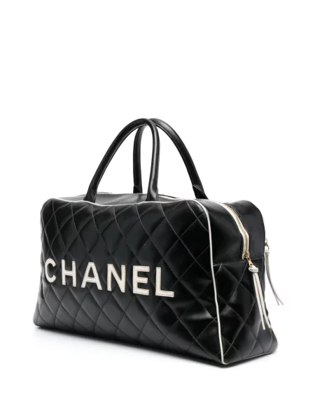 Prošívaná diamant kabelka Chanel Pre-owned černá