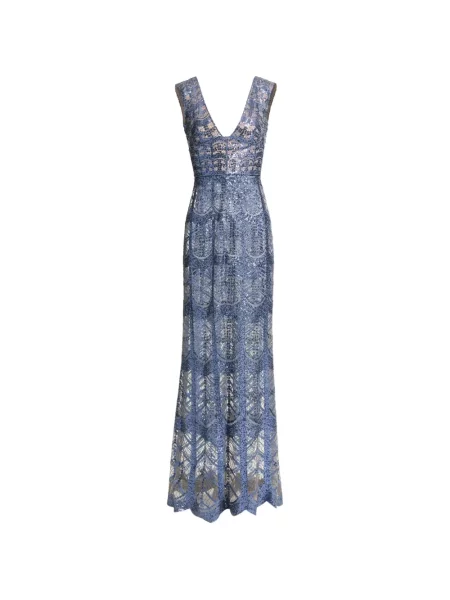 Rochie maxi Elie Saab cu paiete albastru