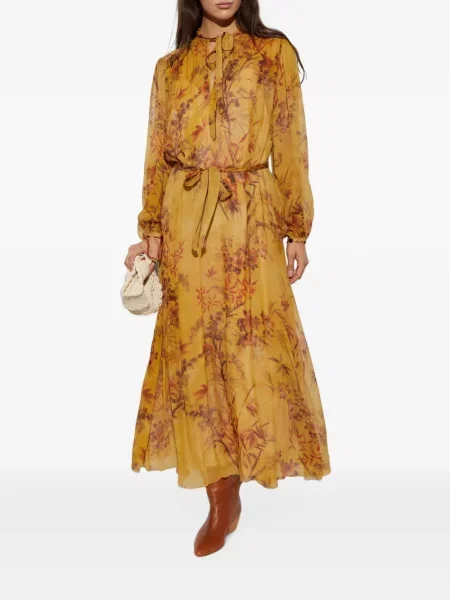 Rochie maxi Forte_forte cu legături galben