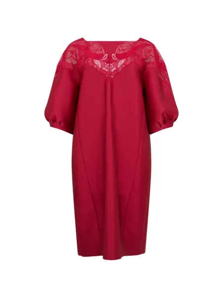 Rochie midi Alberta Ferretti din dantelă roșu
