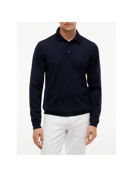 Koszulka polo Tommy Hilfiger wełniana niebieska