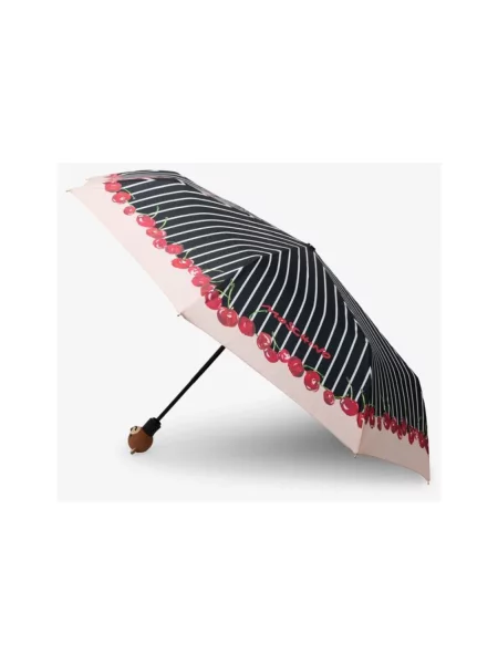 Moschino Akcesoria Kobieta Wielobarwność ONE SIZE Parasol automatycznie otwierany z nadrukiem czarny