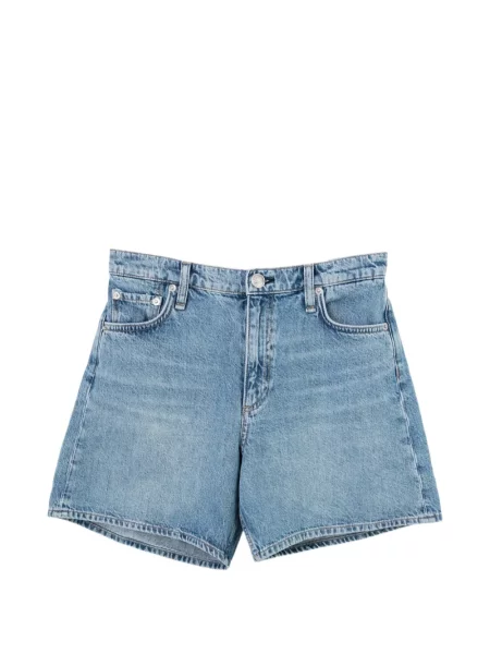 Blugi drepți Rag & Bone cu talie înaltă albastru