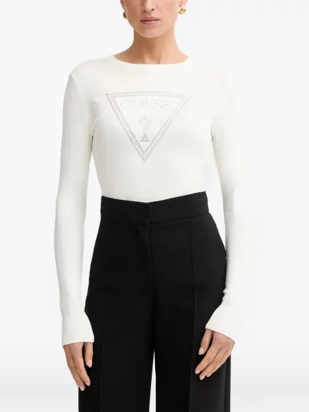 Tricou Guess cu autograf alb