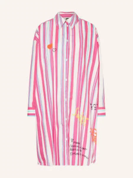 Yippie Hippie Sukienka Koszulowa pink biała