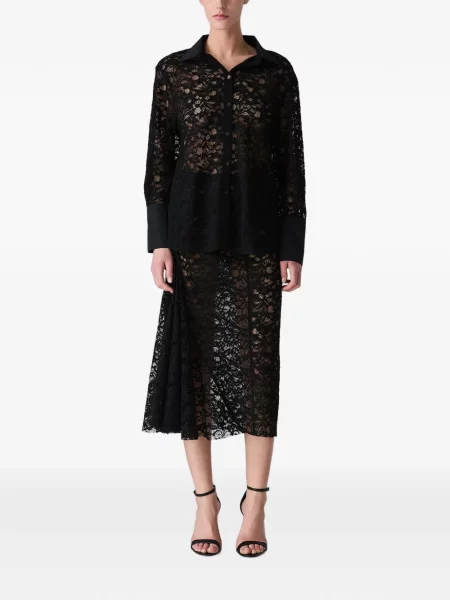 Cămașă Vera Wang din dantelă negru