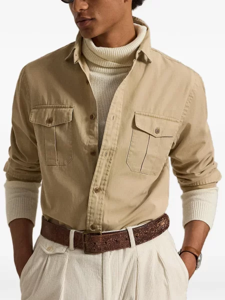 Scurt șapcă Polo Ralph Lauren cu broderie din jerseu maro