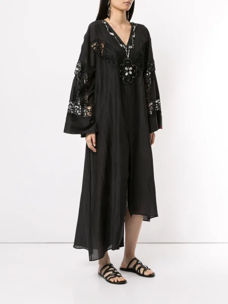 Rochie maxi Giacobino cu mâneci lungi lungă de costum negru