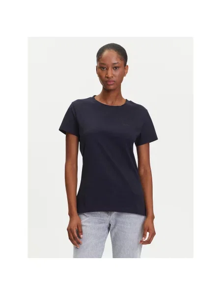 BOSS Majica Mornarsko Slim Fit modra