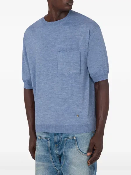 Tricou Moschino tricotate albastru