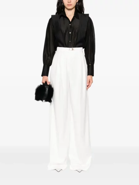 Pantaloni Nissa plisate alb