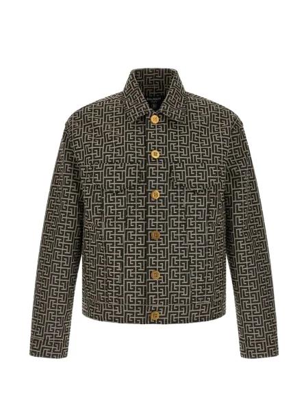 Geacă Balmain din jacard negru