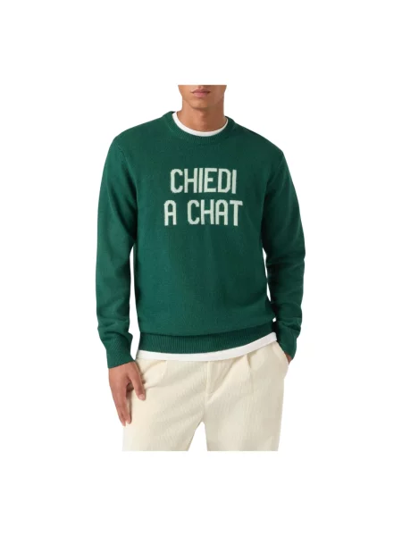 Sweter Mc2 Saint Barth wełniany zielony