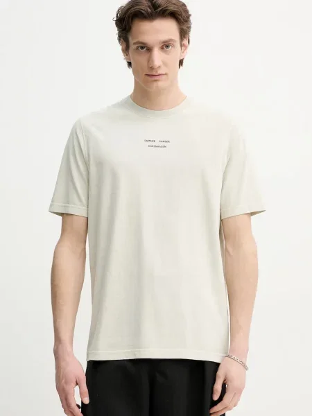 Samsoe Samsoe tricou din SAMARCUS barbati cu imprimeu bej