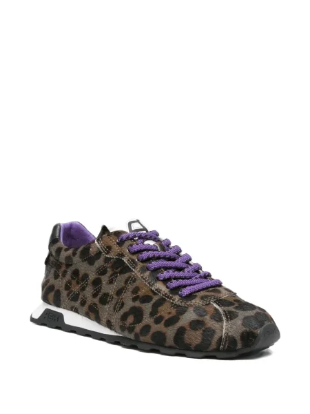 Sneakerși Ash din piele cu model leopard maro